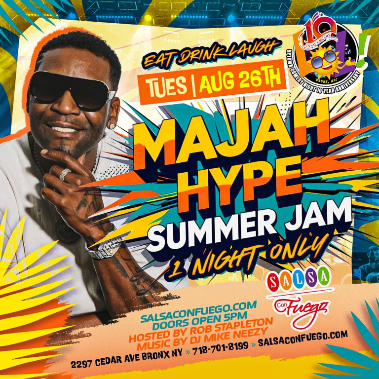 Event -  SUMMER JAM COMEDY FESTIVAL STARRING MAJAH HYPE - ONE NIGHT ONLY!!!!! - Bronx, New York - August 26, 2025 | concert tickets