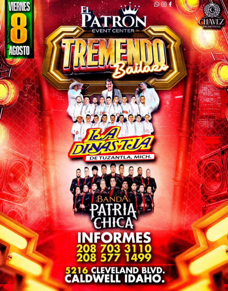 Event - Tremendo Bailazo con La Dinastia de Tuzantla, Mic. & Banda Patria Chica en concierto! - Caldwell, Idaho - August 8, 2025 | concert tickets