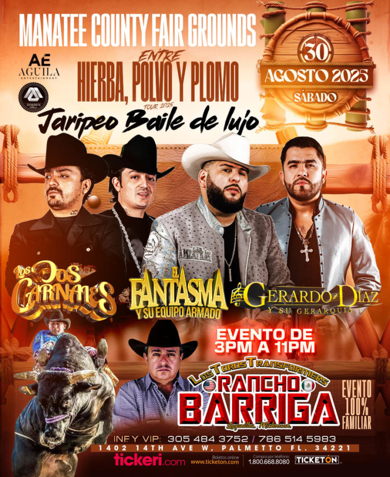 Event - Jaripeo Baile de Lujo en Palmetto FL – El Fantasma, Los Dos Carnales y Gerardo Díaz el 30 de Agosto - Palmetto, Florida - August 30, 2025 | concert tickets