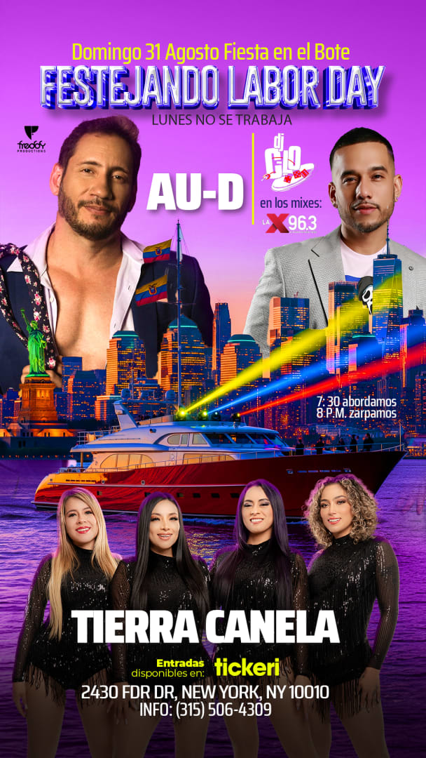 Event - Tierra canela - AU-D Fiesta en Bote  Ecuadorian Festival al siguiente dia no se trabaja - New York, New York - August 31, 2025 | concert tickets