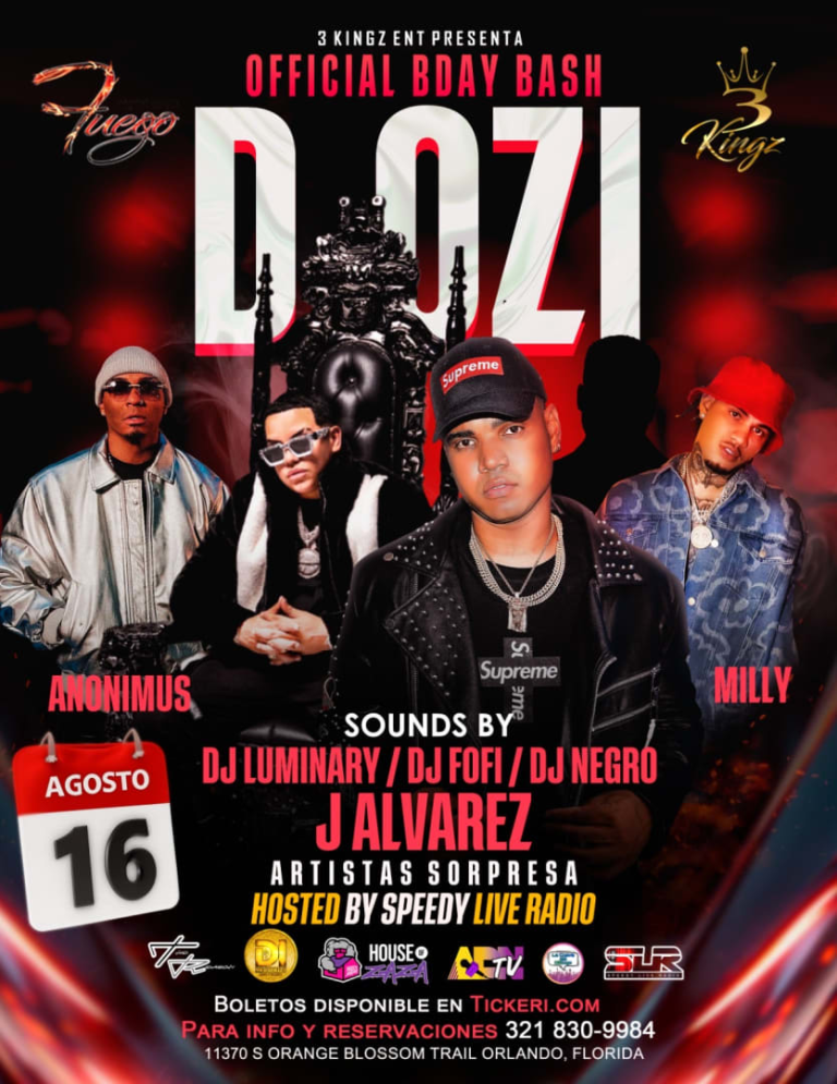 Event - D.ozi bday bash j.Alvarez y invitados  - Orlando, Florida - August 16, 2025 | concert tickets