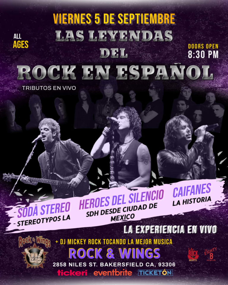 Event - HEROES DEL SILENCIO\ CAIFANES\ SODA STEREO.. Live Tribute Night!! - Bakersfield, California - September 5, 2025 | concert tickets