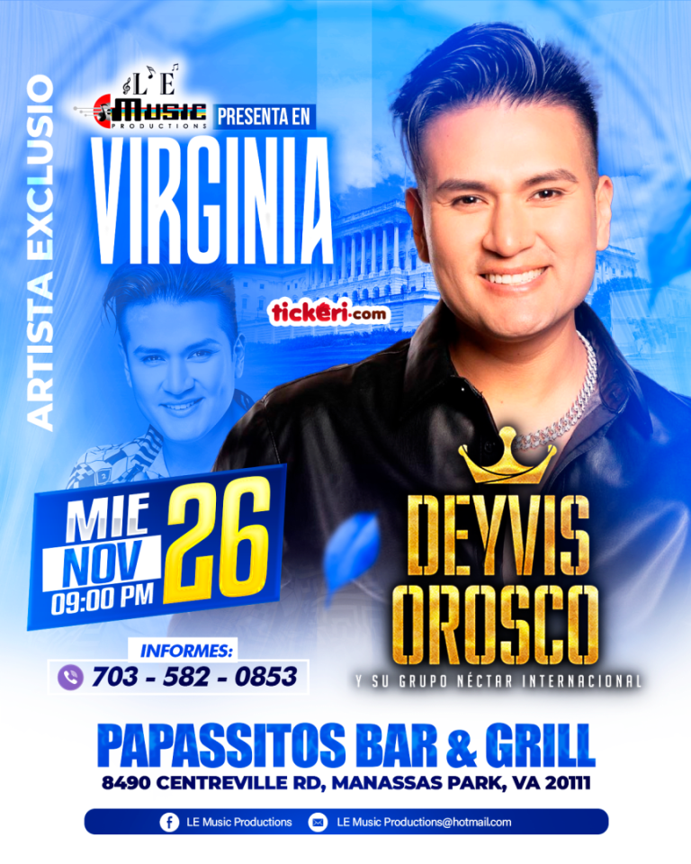 Event - DEYVIS OROSCO y SU GRUPO NECTAR en VIRGINIA - Manassas Park, Virginia - November 26, 2025 | concert tickets
