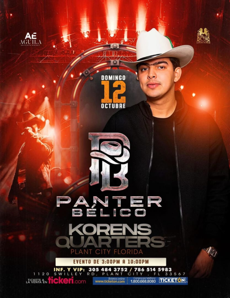 Event - Panter Bélico en vivo en Korens Quarters – Plant City, FL | Domingo 12 de Octubre 2025 - Plant City, Florida - October 12, 2025 | concert tickets