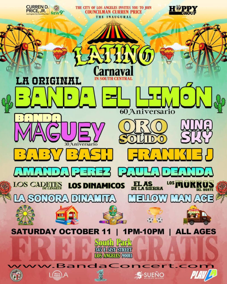 Event - FREE Latino Carnival: Banda El Limon, Banda Maguey, Baby Bash, Frankie  - Los Angeles, California - October 11, 2025 | concert tickets