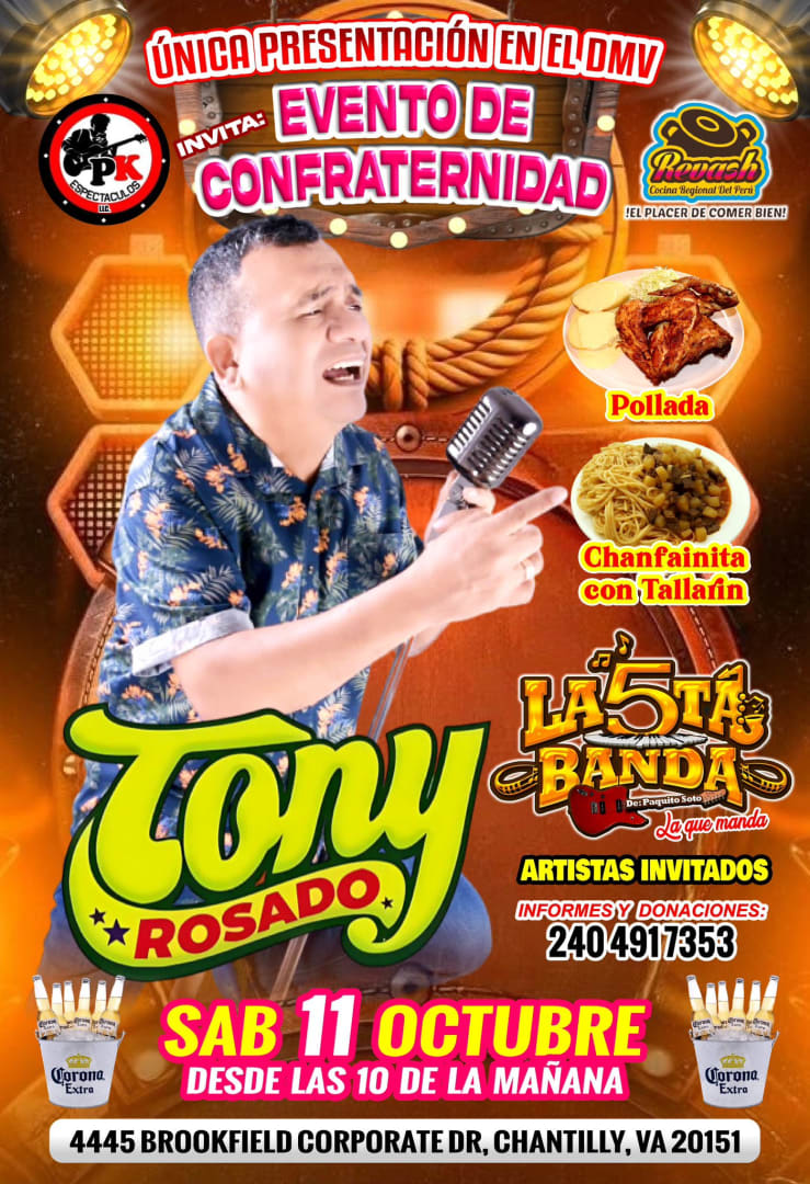Event - Gran Evento de Confraternidad con Tony Rosado y mas invitados - Chantilly, Virginia - October 11, 2025 | concert tickets