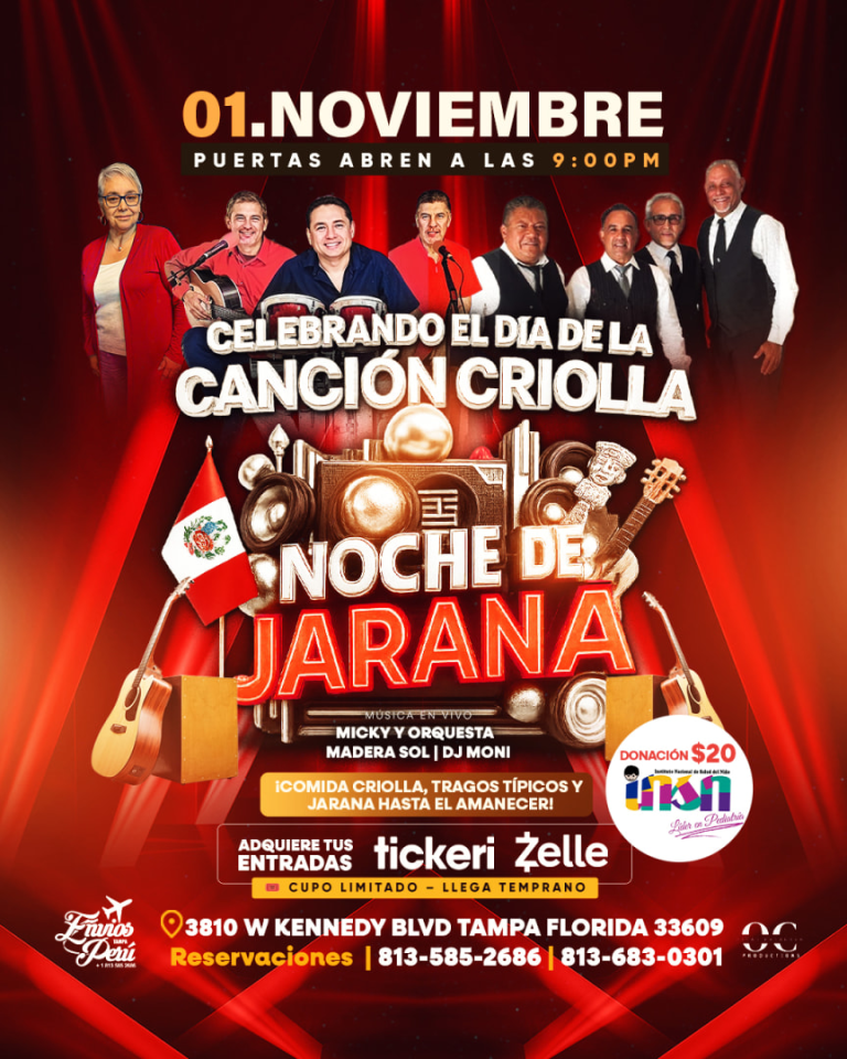 Event - Noche de Jarana “Celebrando el día de la canción criolla “ - Tampa, FL - Sat, November 1, 2025} | concert tickets