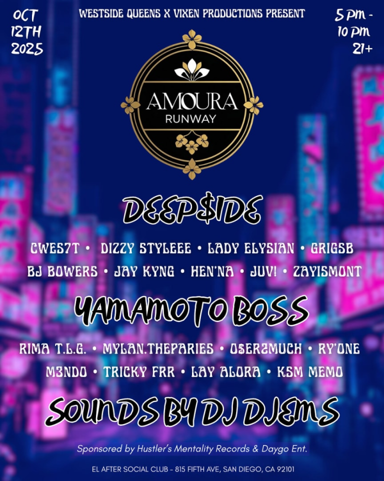Event - AMOURA RUNWAY FASHION SHOW / MUSIC FESTIVAL | LIVE @ EL AFTER SOCIAL CLUB - San Diego, California - October 12, 2025 | concert tickets