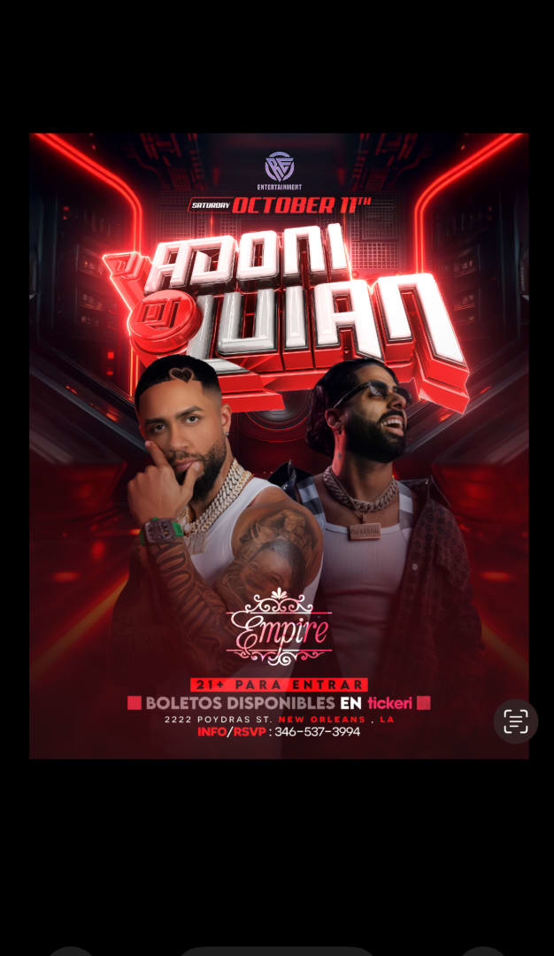 Event - DJ Adoni & DJ Luian En Vivo! - New Orleans, Louisiana - October 11, 2025 | concert tickets