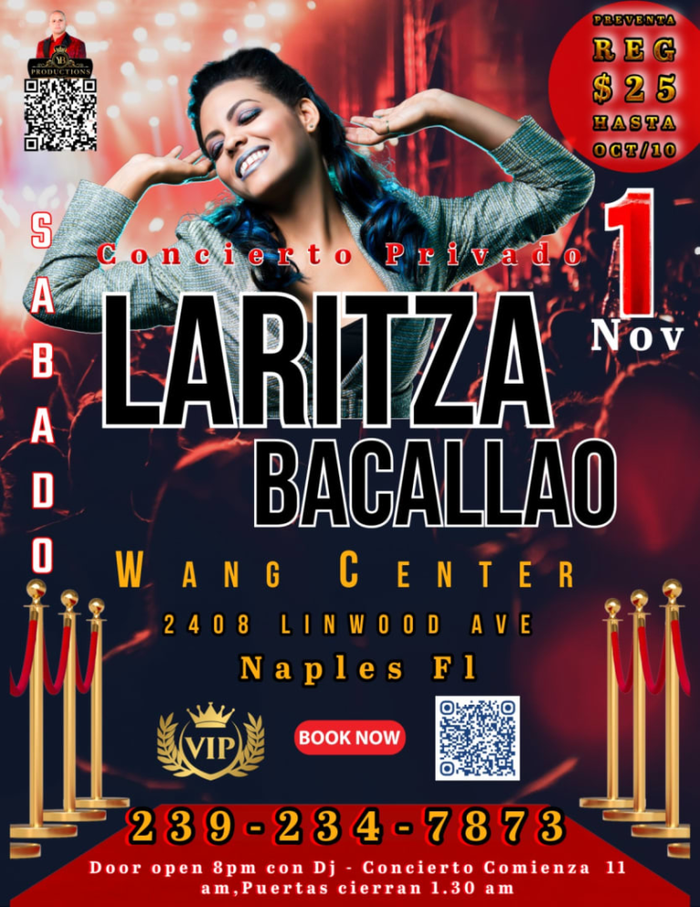 Event - Laritza  Bacallao en Naples - Naples, FL - Sat, November 1, 2025} | concert tickets