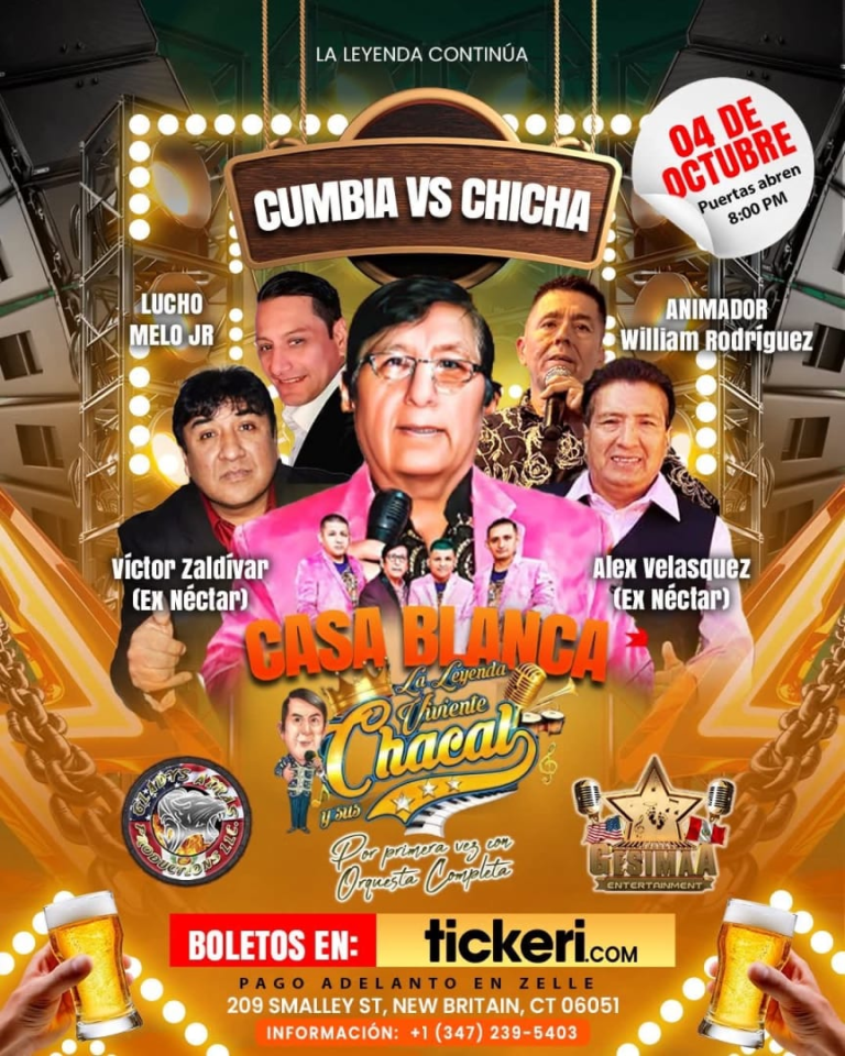 Event - Chicha vs  cumbia “ chacal y sus estrellas” - New Britain, Connecticut - October 4, 2025 | concert tickets