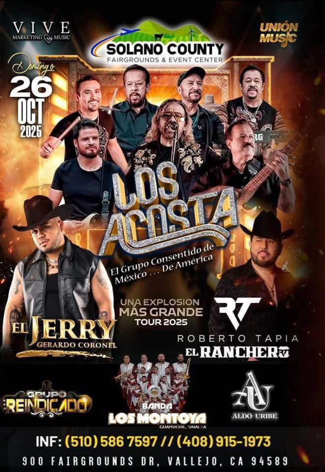 Event - Gran Concierto Los Acosta, Roberto Tapia, El Jerry, y más en Vallejo - Vallejo, California - October 26, 2025 | concert tickets