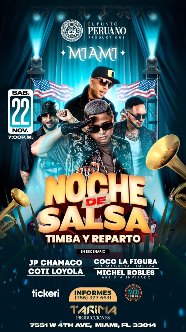 Event - Noche de Salsa,Timba y Reparto en MIAMI - Hialeah, Florida - November 22, 2025 | concert tickets
