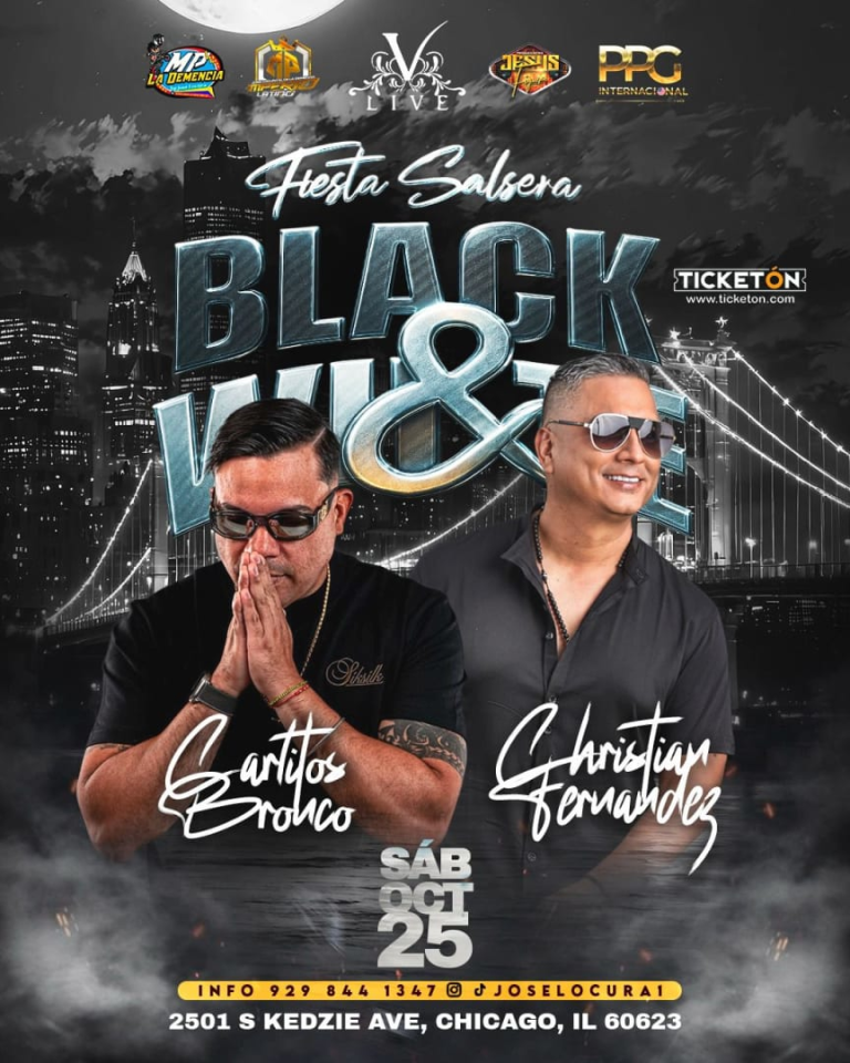 Event - Fiesta Salsera Black and White con Carlitos Bronco y Christian Fernandez - Chicago, Illinois - October 25, 2025 | concert tickets