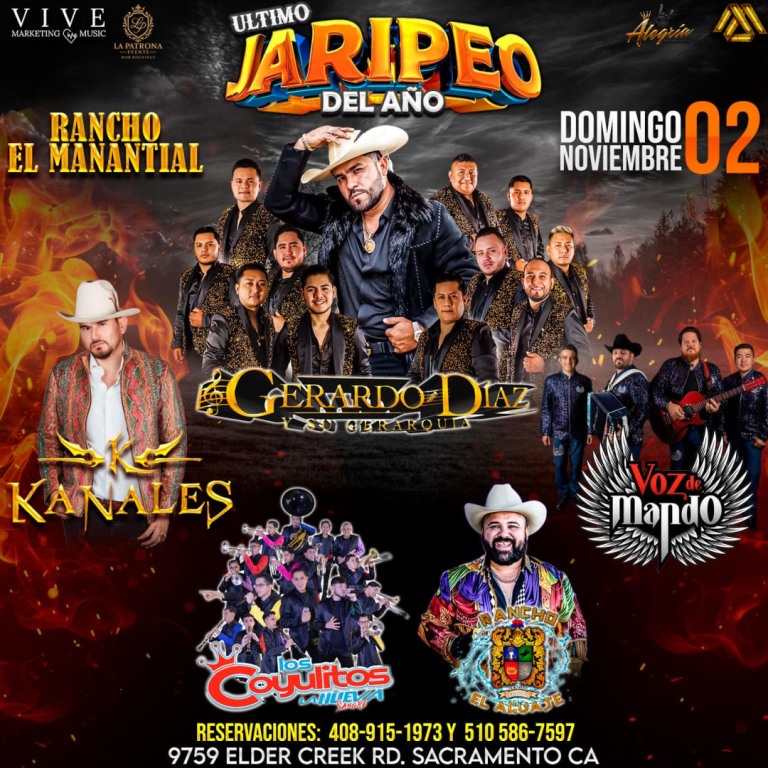 Event - Último Jaripeo del Año con Gerardo Díaz y su Gerarquía, Kanales , Voz de Mando , Los Coyulitos Villanueva – Rancho El Manantial Sacramento - Sacramento, California - November 2, 2025 | concert tickets