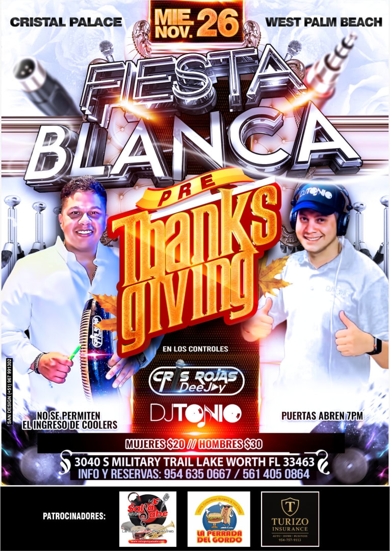 Event - FIESTA BLANCA EN HONKA MONKA - Lake Worth Beach, Florida - November 26, 2025 | concert tickets