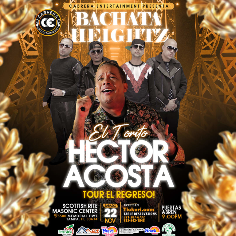 Event - Héctor Acosta “El Torito” - Bachata Heightz en concierto! - Tampa, Florida - November 22, 2025 | concert tickets