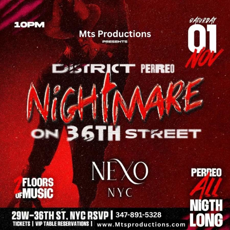 Event - District Perreo: Nightmare on 36th Street at Nexo NYC - New York, NY - Sat, November 1, 2025} | concert tickets