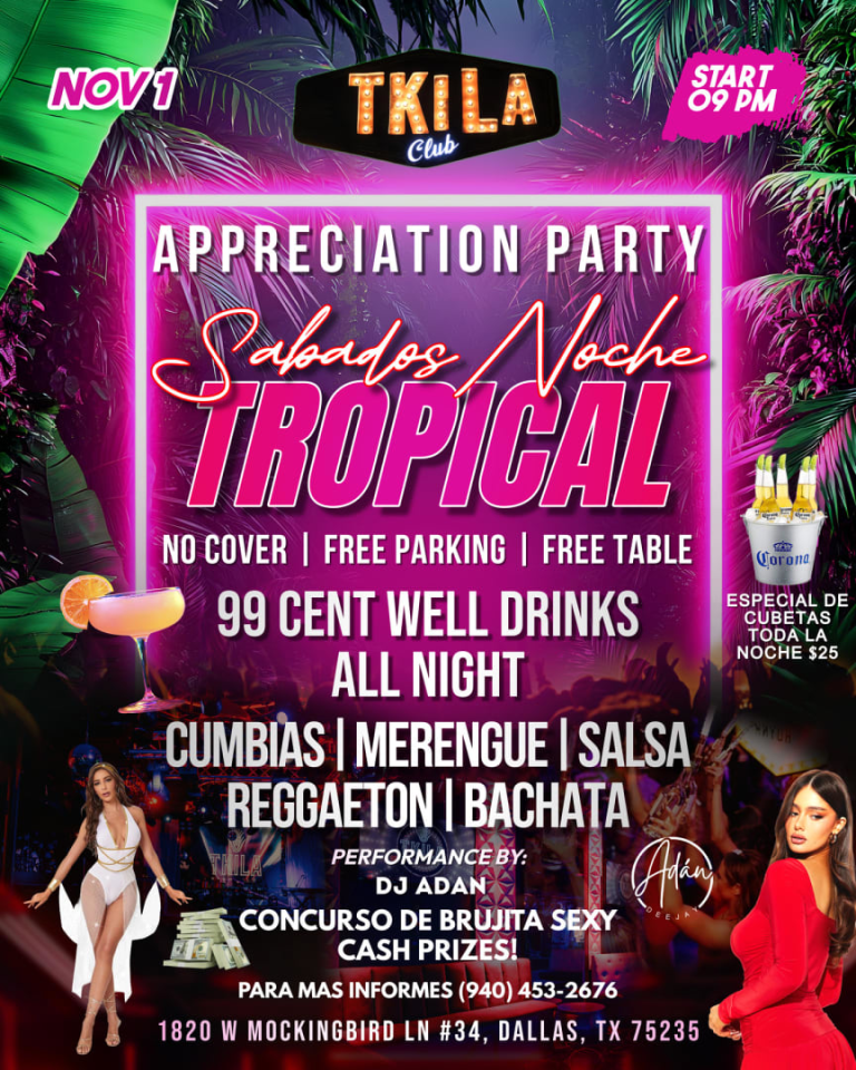 Event - 🌴🔥Tropical Saturday Nights at Tkila Night Club! 💃🎶 Halloween Weekend Edition With DJ Allan Nov 1 - Dallas, TX - Sat, November 1, 2025} | concert tickets