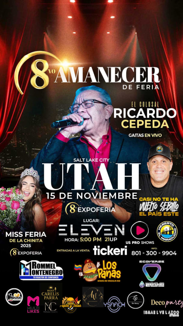 Event - 8vo Amanecer de feria Utah 2025 con Ricardo Cepeda en concierto! - Salt Lake City, Utah - November 15, 2025 | concert tickets