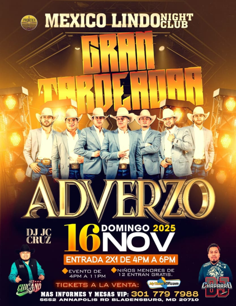 Event - TARDEADA CON ADVERZO - Bladensburg, Maryland - November 16, 2025 | concert tickets
