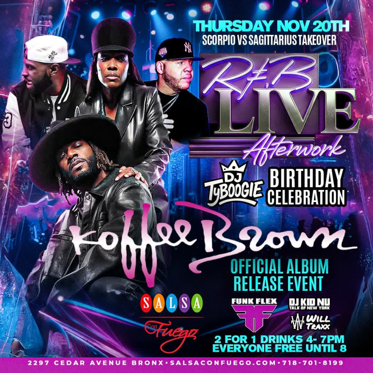 Event - R&B Live Koffee Brown Live After Work: Scorpio vs Sagittarius Takeover - Bronx, New York - November 20, 2025 | concert tickets