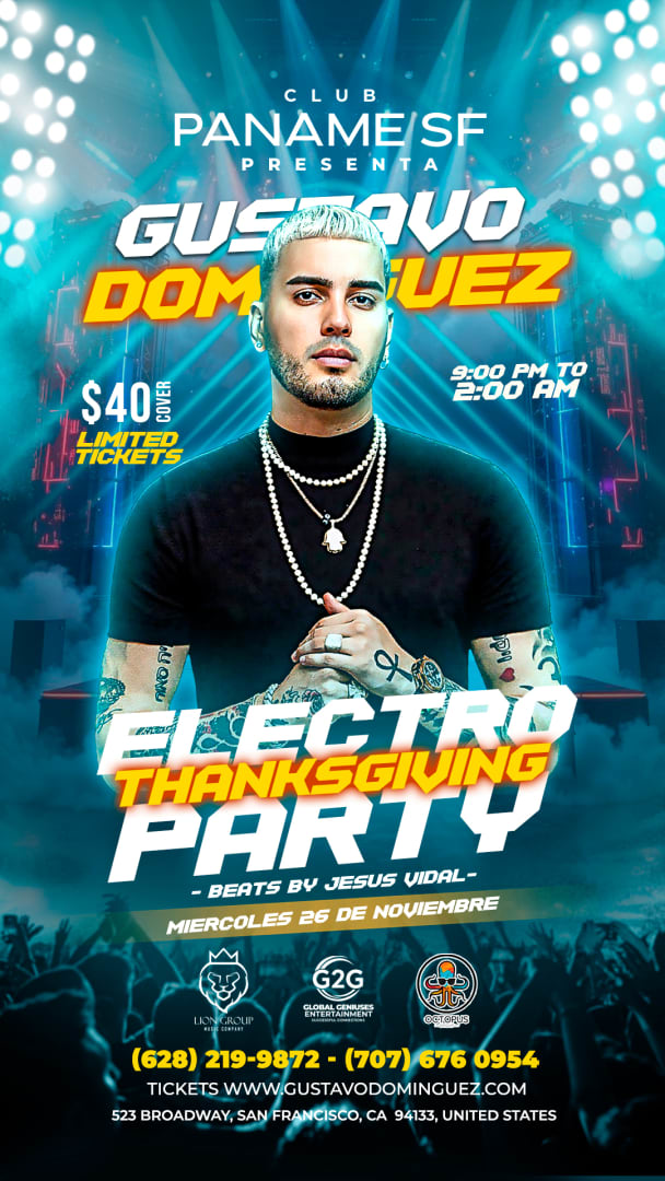 Event - DJ Gustavo Dominguez / Electro Thanksgiving - San Francisco, California - November 26, 2025 | concert tickets