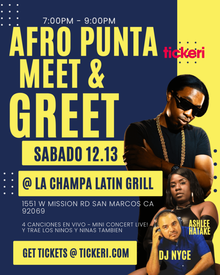 Event - Afro Punta Meet and Greet (San Diego CA) - San Marcos, California - December 13, 2025 | concert tickets
