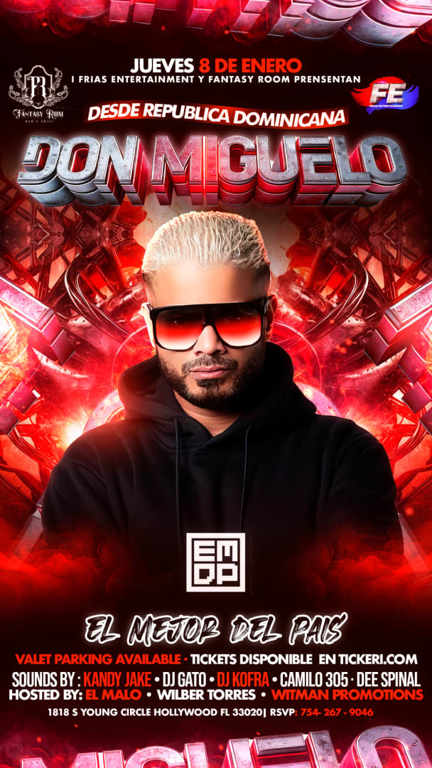 Event - DON MIGUELO EN CONCIERTO! DOWNTOWN HOLLYWOOD FL! FANTASY ROOM! - Hollywood, Florida - January 8, 2026 | concert tickets