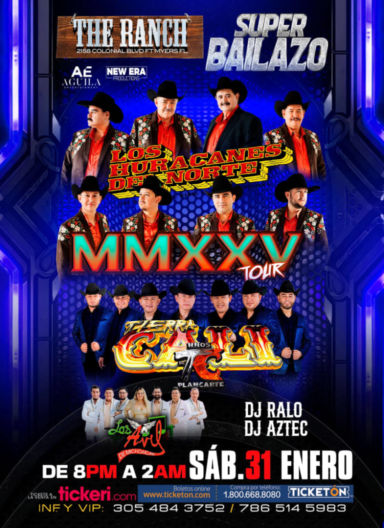 Event - Super Bailazo 2026: Los Huracanes del Norte y Tierra Cali en The Ranch, FL - Fort Myers, Florida - January 31, 2026 | concert tickets