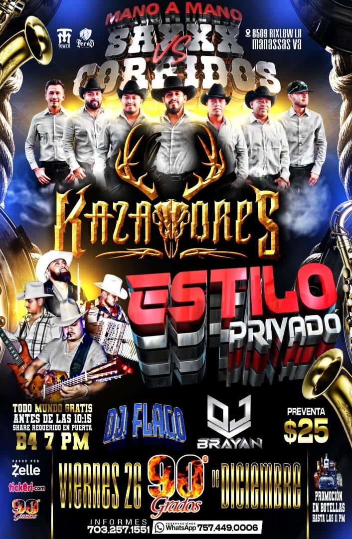 Event - Saxxx vs Corridos - Manassas, Virginia - December 26, 2025 | concert tickets