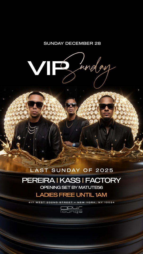 Event - VIP Sundays Last Sunday of 2025 At Opus Lounge  - New York, New York - December 28, 2025 | concert tickets