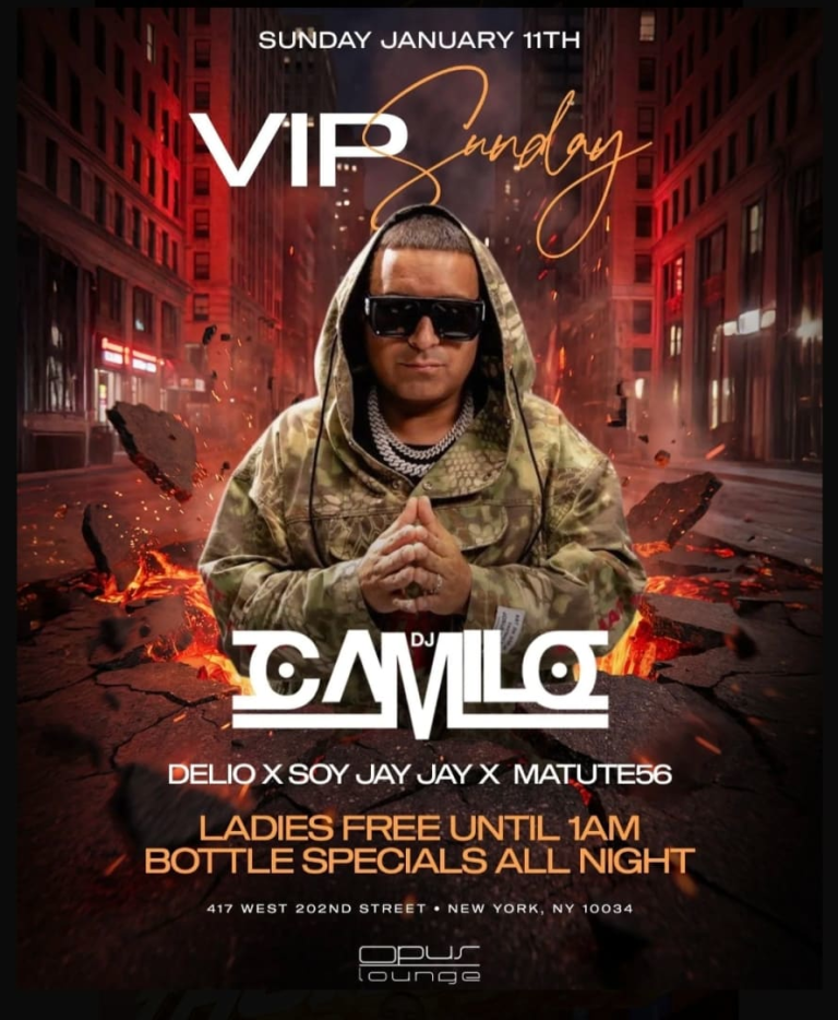 Event - VIP Sundays DJ Camilo Live At Opus Lounge  - New York, New York - January 11, 2026 | concert tickets