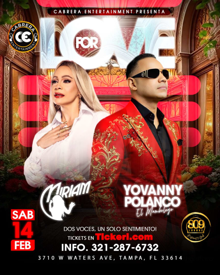 Event - For Love: Yovanny Polanco x Miriam Cruz en concierto! - Tampa, Florida - February 14, 2026 | concert tickets
