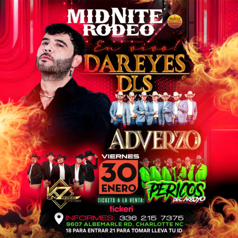 Event - Dareyes DLS en Vivo en Midnight Rodeo – Adverzo, KZ de Afid Ferrer & Los Pericos del Arroyo - Charlotte, North Carolina - January 30, 2026 | concert tickets