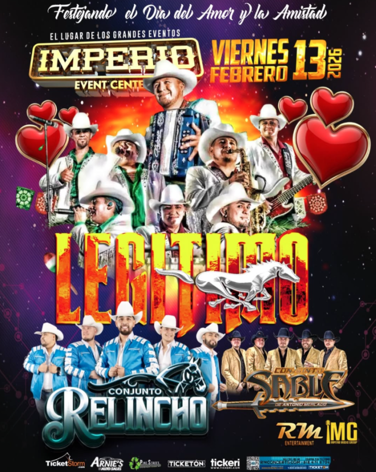Event - Legitimo en Vivo – Noche del Amor y la Amistad en Imperio Event Center | Conjunto Relincho & Conjunto Sable - Tulsa, Oklahoma - 13 de febrero de 2026 | concert tickets