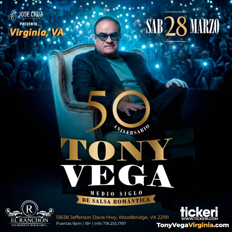 Event - Tony Vega 50 Aniversario Concierto en Virginia - Woodbridge, VA - Sat, March 28, 2026} | concert tickets