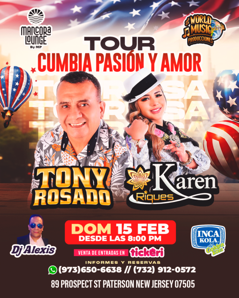Event - Tour Cumbia Folklore y Amor con Tony Rosado & Karen Riques en concierto - Paterson, New Jersey - February 15, 2026 | concert tickets