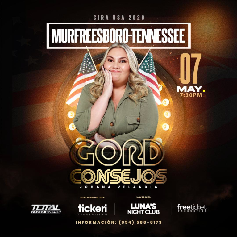 Event - GORDCONSEJOS - Johana Velandia - La Gorda -- STAND UP COMEDY - Murfreesboro  TN - Murfreesboro, TN - Thu, May 7, 2026} | concert tickets