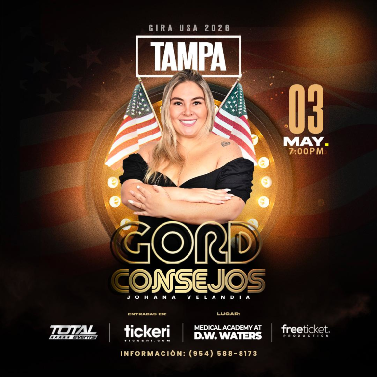 Event - GORDCONSEJOS - Johana Velandia -La Gorda- STAND UP COMEDY - Tampa - Tampa, FL - Sun, May 3, 2026} | concert tickets