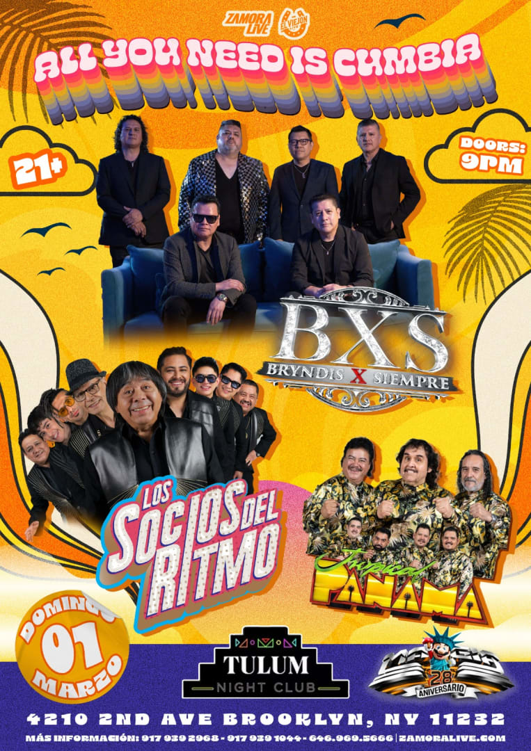 Event - BXS BRYNDIS POR SIEMPRE /LOS SOCIOS DEL RITMO / TROPICAL PANAMA / SONIDO MAGIA - Brooklyn, New York - March 1, 2026 | concert tickets