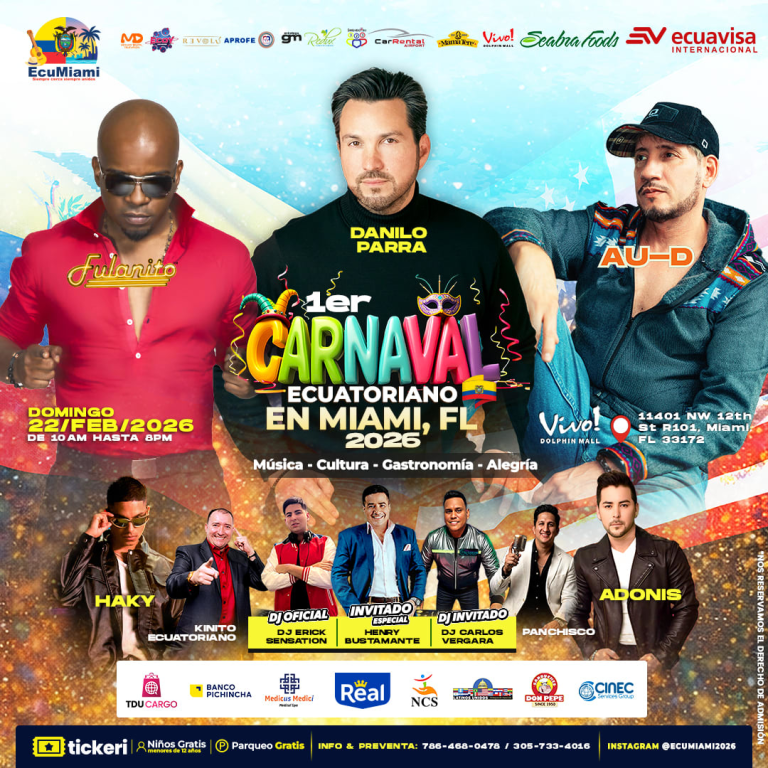 Event - 1ER CARNAVAL ECUATORIANO EN MIAMI, FL 2026 - Miami, Florida - February 22, 2026 | concert tickets