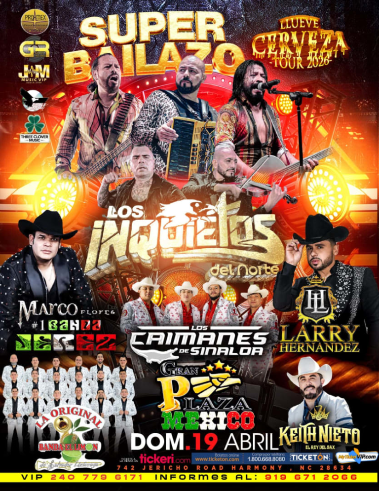 Event - Super Bailazo 2026 en Plaza México NC – Los Inquietos del Norte, Larry Hernández y Más | 19 de Abril - ROAD HARMONY, NC - dom, 19 de abril de 2026} | concert tickets