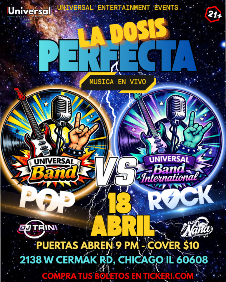 Event - Pop vs Rock La Dosis Perfecta  - Chicago, IL - sáb, 18 de abril de 2026} | concert tickets