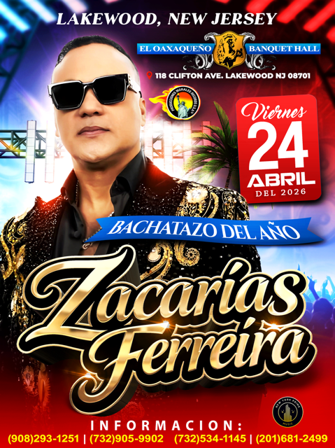 Event - ZACARIAS FERREIRA En LAKEWOOD NJ - Lakewood, NJ - vie, 24 de abril de 2026} | concert tickets