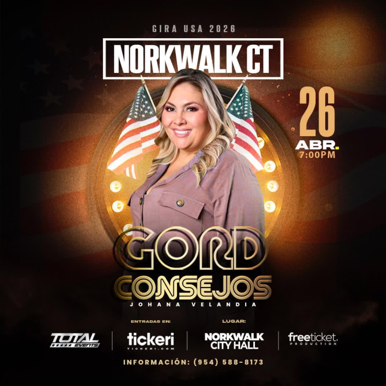 Event - GORDCONSEJOS - Johana Velandia  STAND UP COMEDY -Norwalk CT - Norwalk, CT - dom, 26 de abril de 2026} | concert tickets
