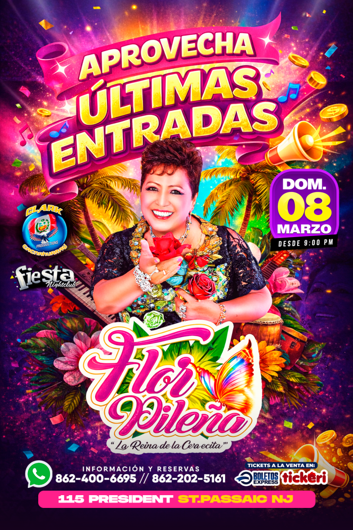 Event - Flor Pileña en vivo en New Jersey - Passaic, New Jersey - March 8, 2026 | concert tickets