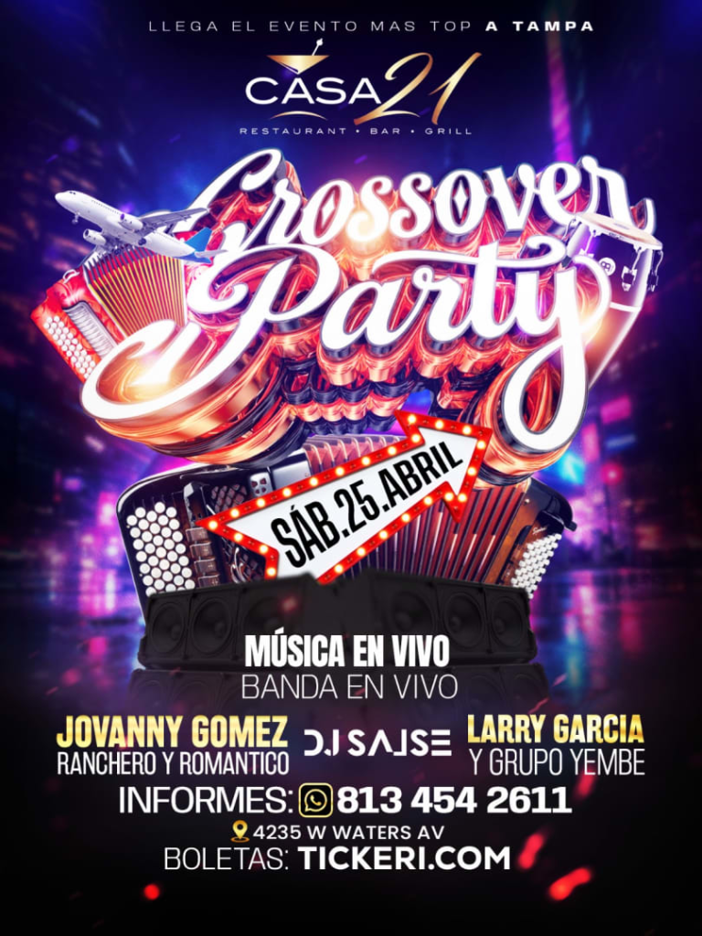 Event - CROSSOVER PARTY - Tampa, FL - Sat, April 25, 2026} | concert tickets