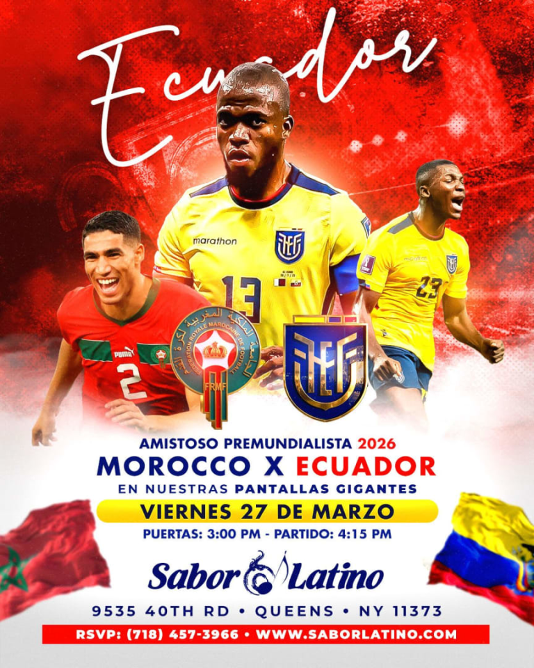 Event - MOROCCO VS ECUADOR | Sabor Latino - Queens, NY - vie, 27 de marzo de 2026} | concert tickets