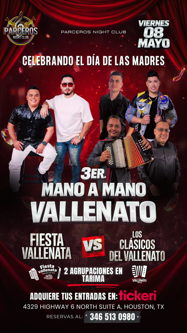 Event - 3er MANO A MANO VALLENATO - Houston, TX - Fri, May 8, 2026} | concert tickets